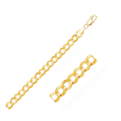 14k Yellow Gold Solid Curb Bracelet