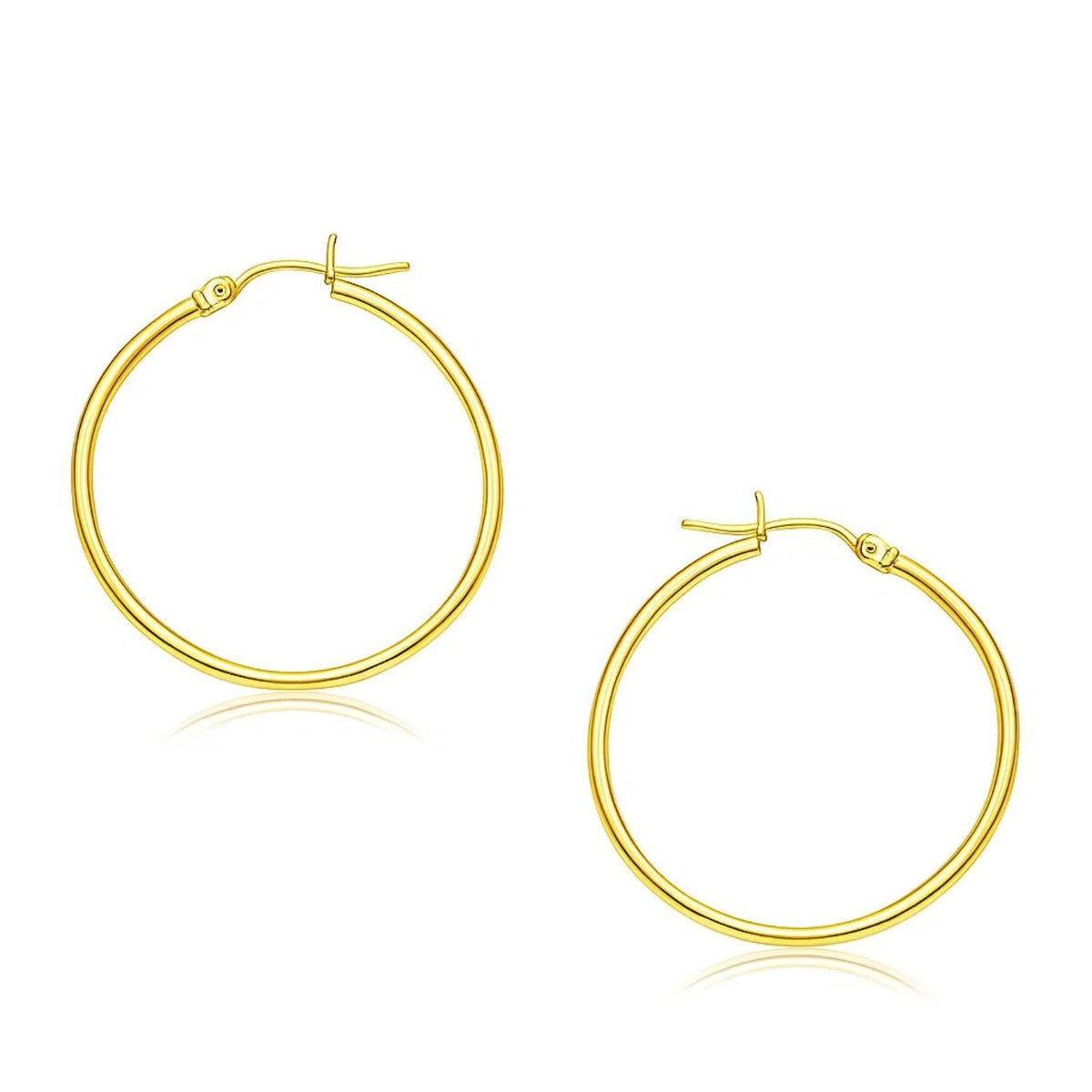 14k Yellow Gold Polished Hoop Earrings