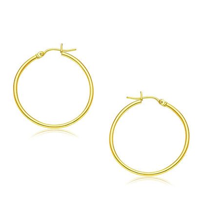 14k Yellow Gold Polished Hoop Earrings