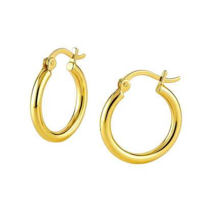 14k Yellow Gold Polished Hoop Earrings