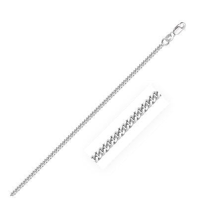 14K White Gold Gourmette Chain