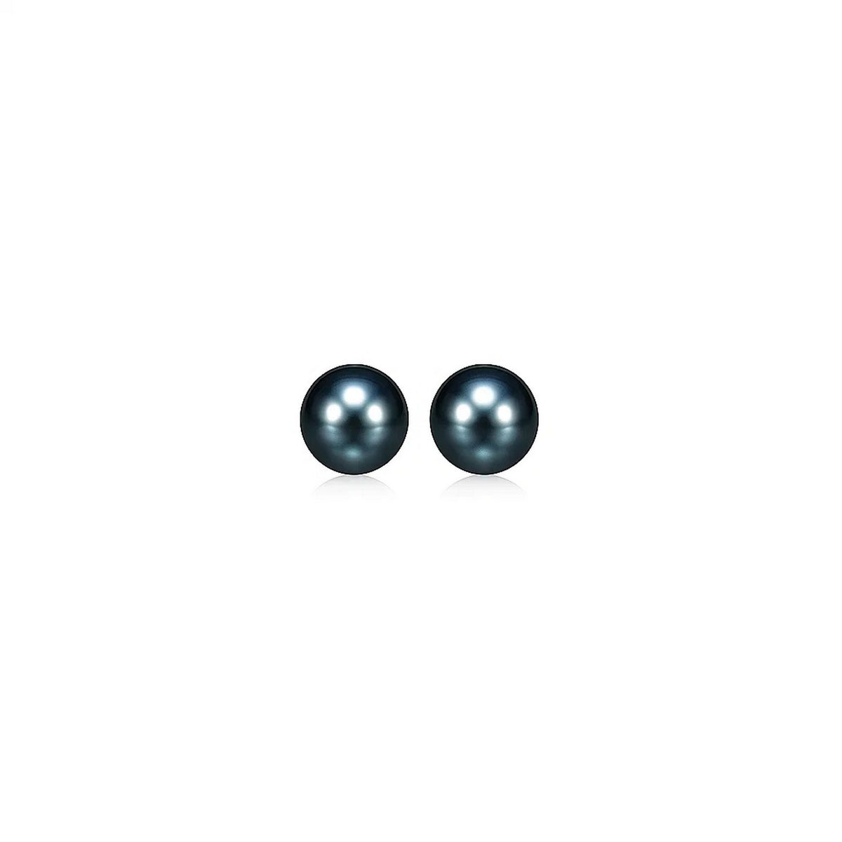 14k Yellow Gold Cultured Black Pearl Stud Earrings