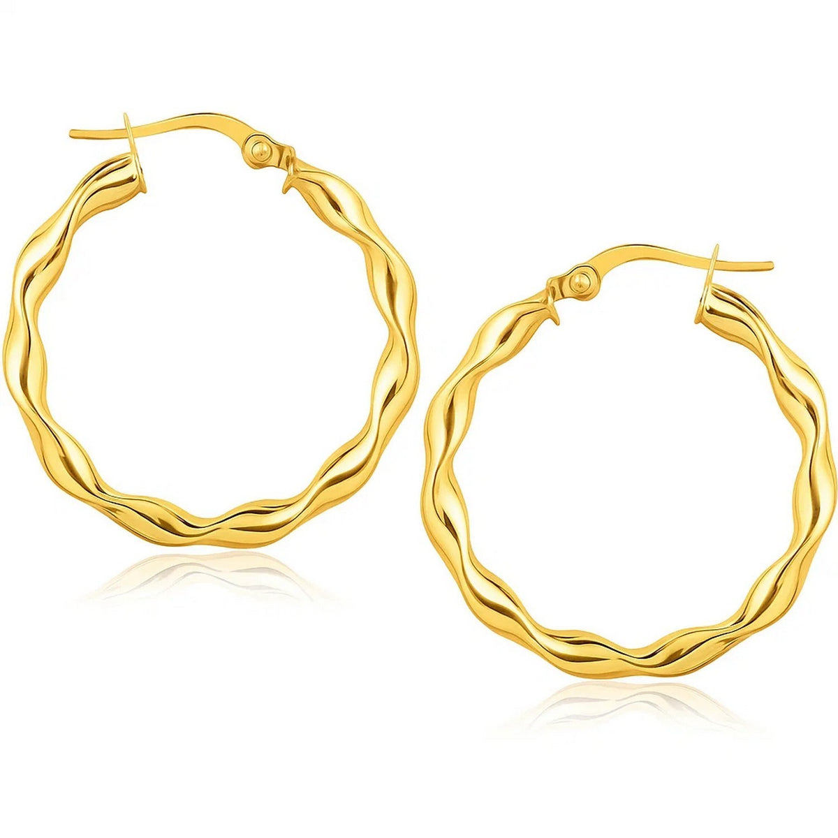 14k Yellow Gold Hoop Earrings