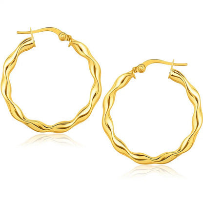 14k Yellow Gold Hoop Earrings