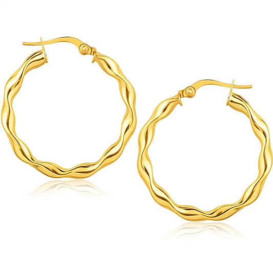 14k Yellow Gold Hoop Earrings