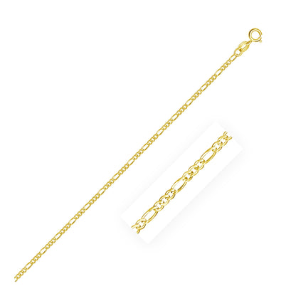14k Yellow Gold Solid Figaro Chain