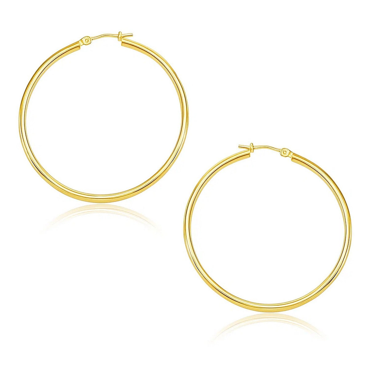14k Yellow Gold Polished Hoop Earrings