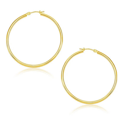 14k Yellow Gold Polished Hoop Earrings