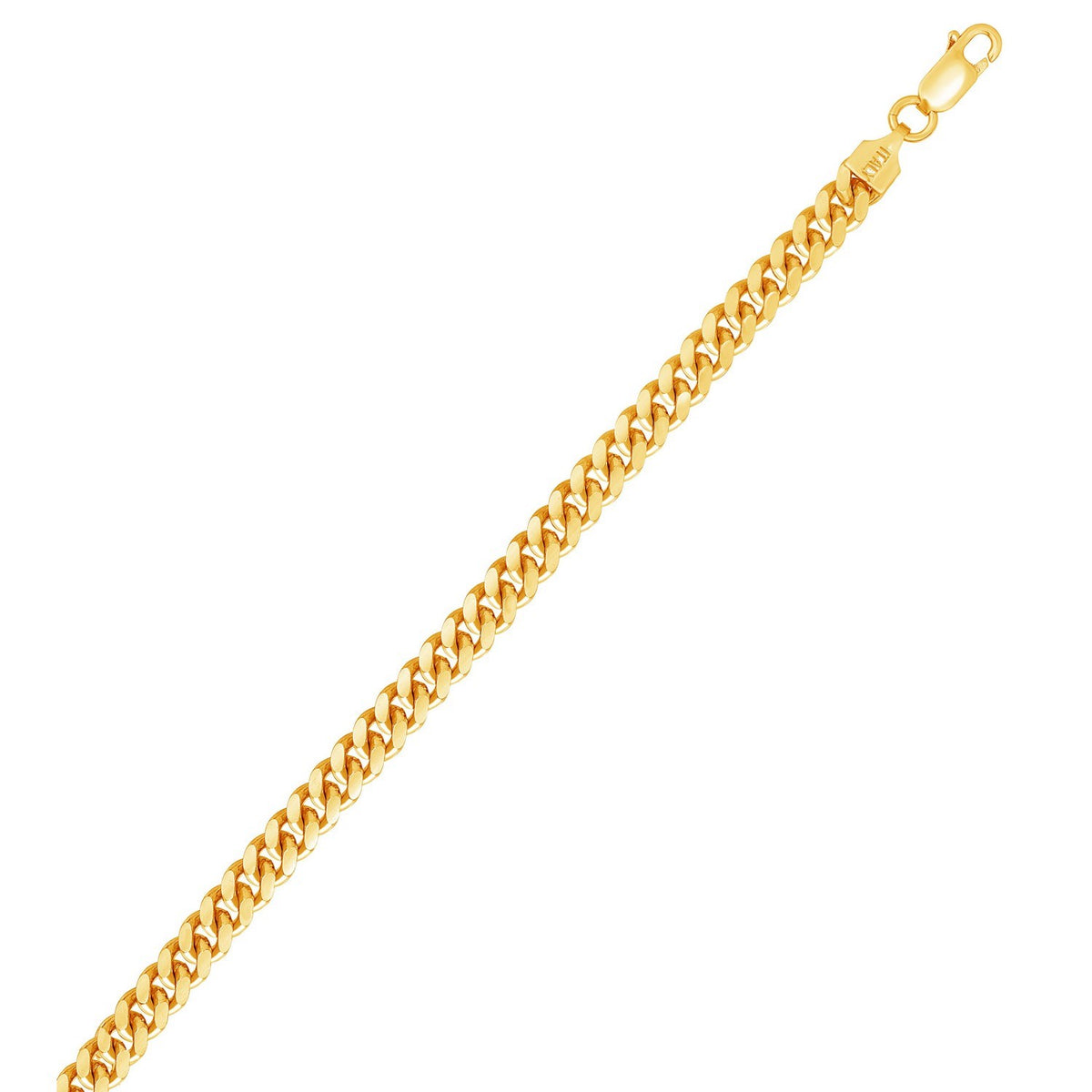 Sterling Silver Yellow Gold Plated Miami Cuban Chain
