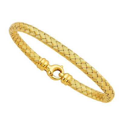 Fancy Weave Bangle in 14k Yellow Gold