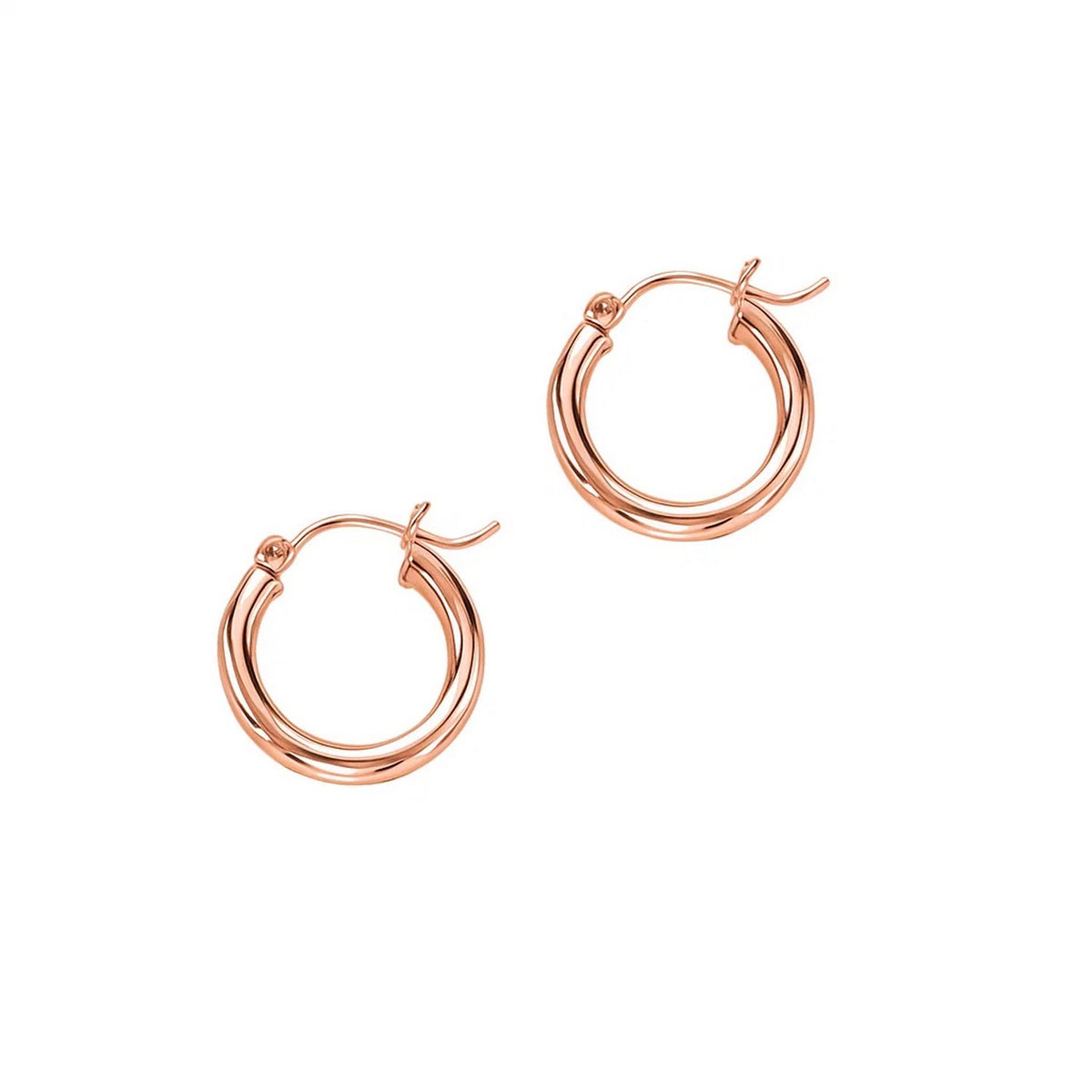 14k Rose Gold Polished Hoop Earrings