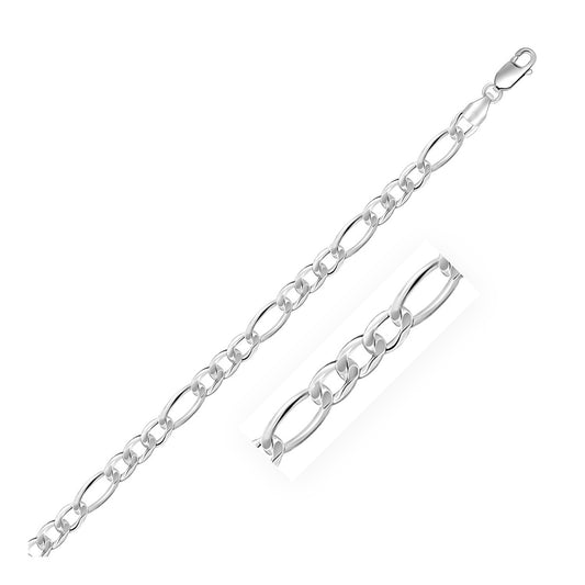 Figaro Héritage Chain — Rhodium-Plated Sterling Silver — CELESTIA LUXE JEWELLERS