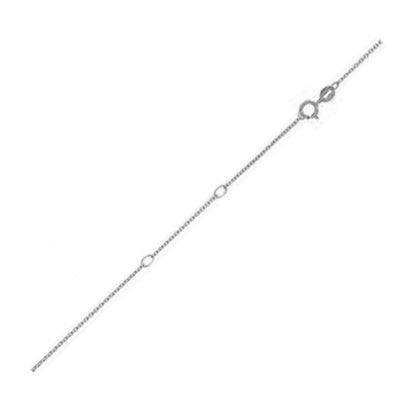 Double Extendable Diamond Cut Cable Chain in White Gold
