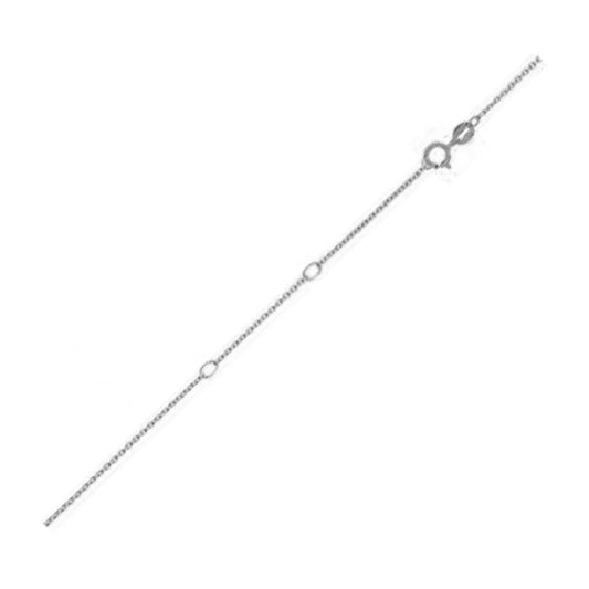 Double Extendable Diamond Cut Cable Chain in White Gold