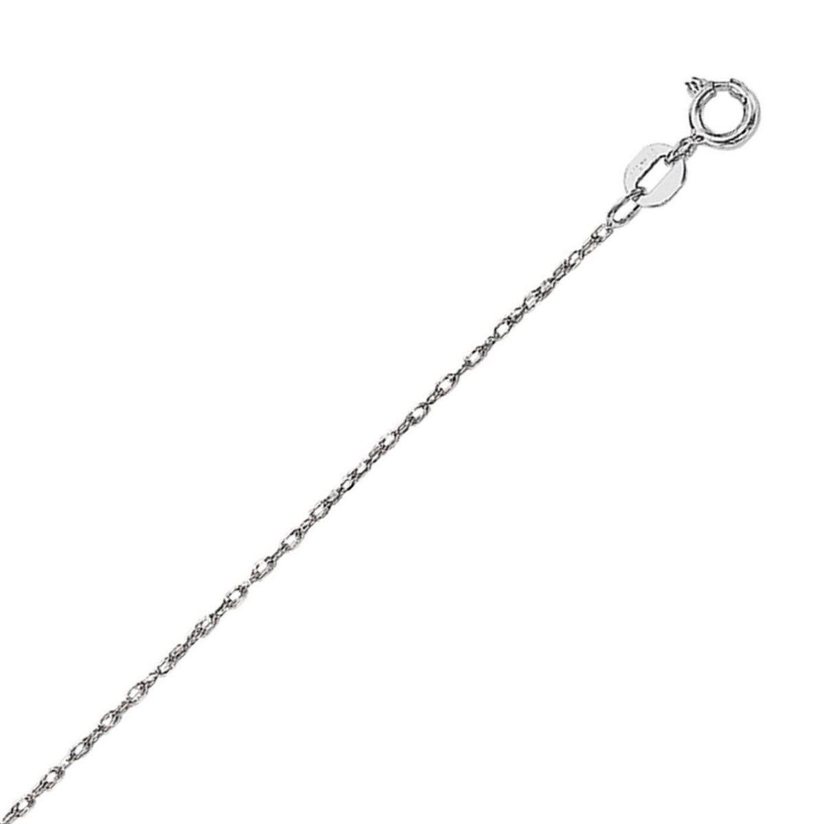 14k White Gold Machine Rope Chain