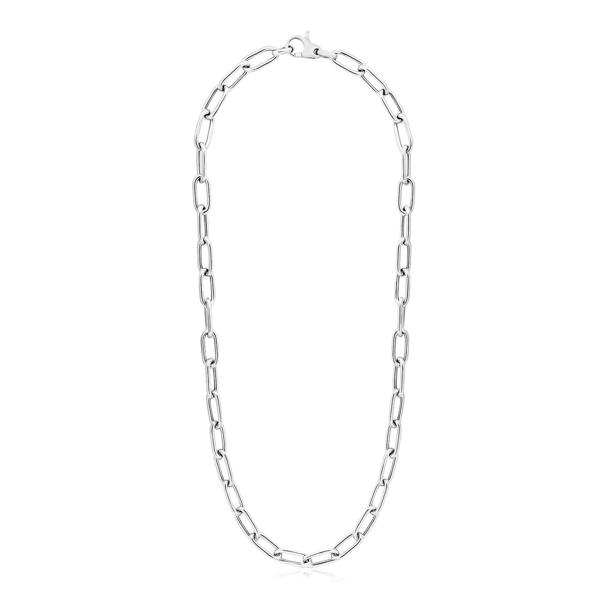 Sterling Silver Wide Paperclip Chain Necklace