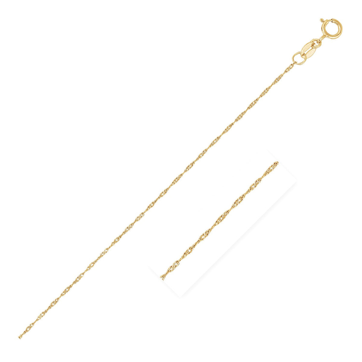 14k Yellow Gold Singapore Chain 0.81 mm