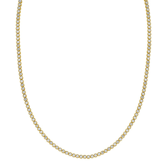 14K Two Tone Gold Diamon Oro Tennis Necklace (2.40 mm) — CELESTIALUXEJEWELLERS
