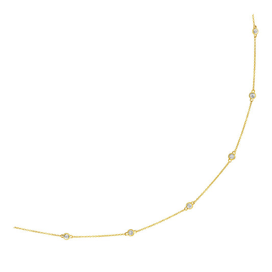 Diamant Station Necklace — 14K Yellow Gold, 18 in