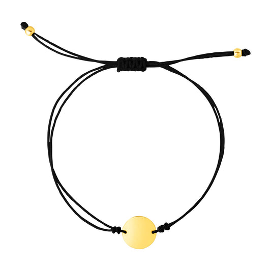 Cercle Noir Cord Bracelet — 14K Yellow Gold CELESTIALUXEJEWELLERS Bracelets  CELESTIALUXEJEWELLERS