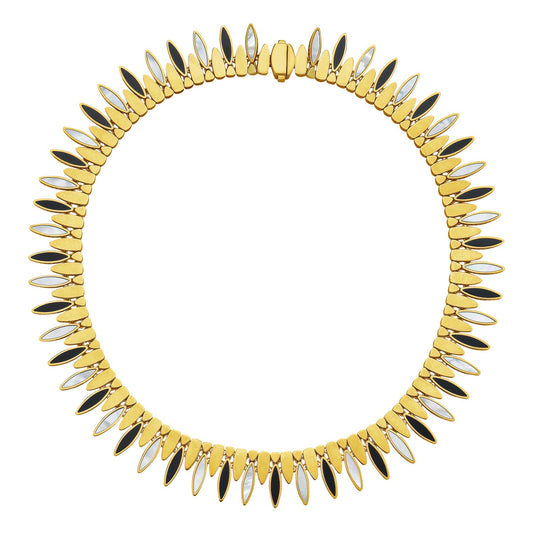 CELESTIALUXEJEWELLERS™ — 14K Yellow Gold La Grand Dame Collar Necklace — detail 1