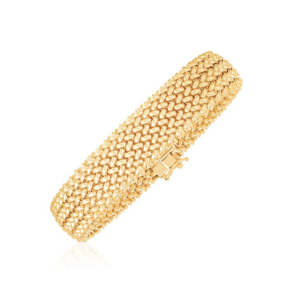 14k Yellow Gold High Polish Thick Braided Bracelet