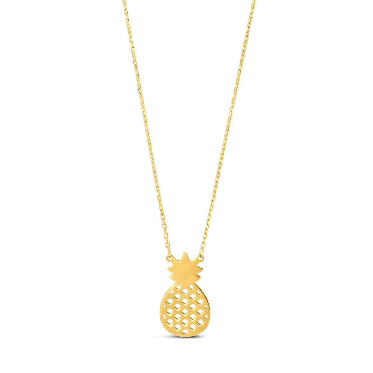 Pineapple Necklace in 10K Yellow Gold
