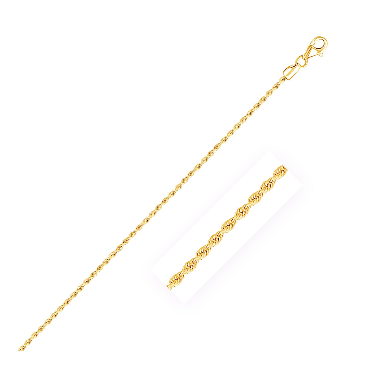 10k Yellow Gold Solid Diamond Cut Rope Bracelet
