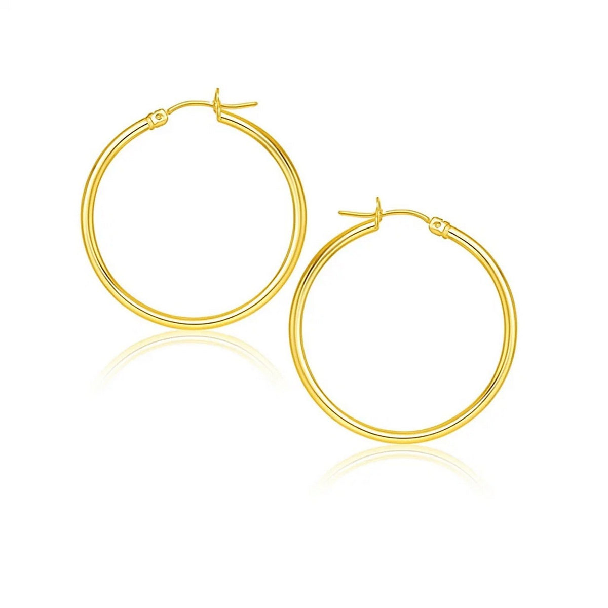 10k Yellow Gold Polished Hoop Earrings