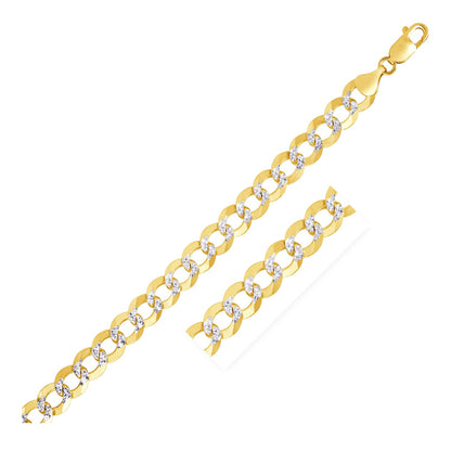 14k Two Tone Gold Pave Curb Chain