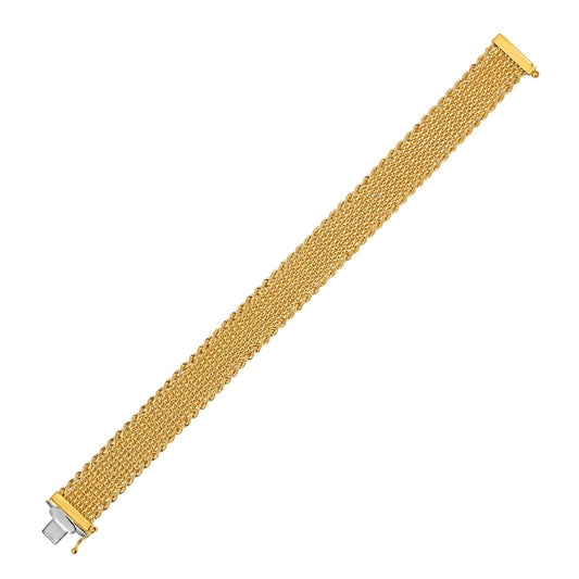 Diamond Cut Mesh Cleopatra Bracelet in 14K Yellow Gold CELESTIALUXEJEWELLERS Bracelets  CELESTIALUXEJEWELLERS