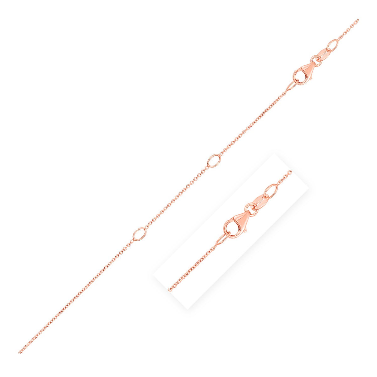 Double Extendable Cable Chain in 14k Rose Gold
