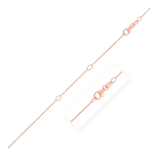 Double Extendable Cable Chain in 14k Rose Gold