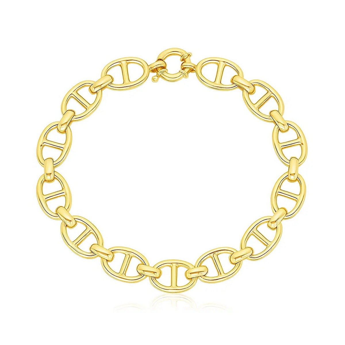 14k Yellow Gold High Polish Mariner Link Bracelet