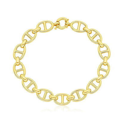 14k Yellow Gold High Polish Mariner Link Bracelet