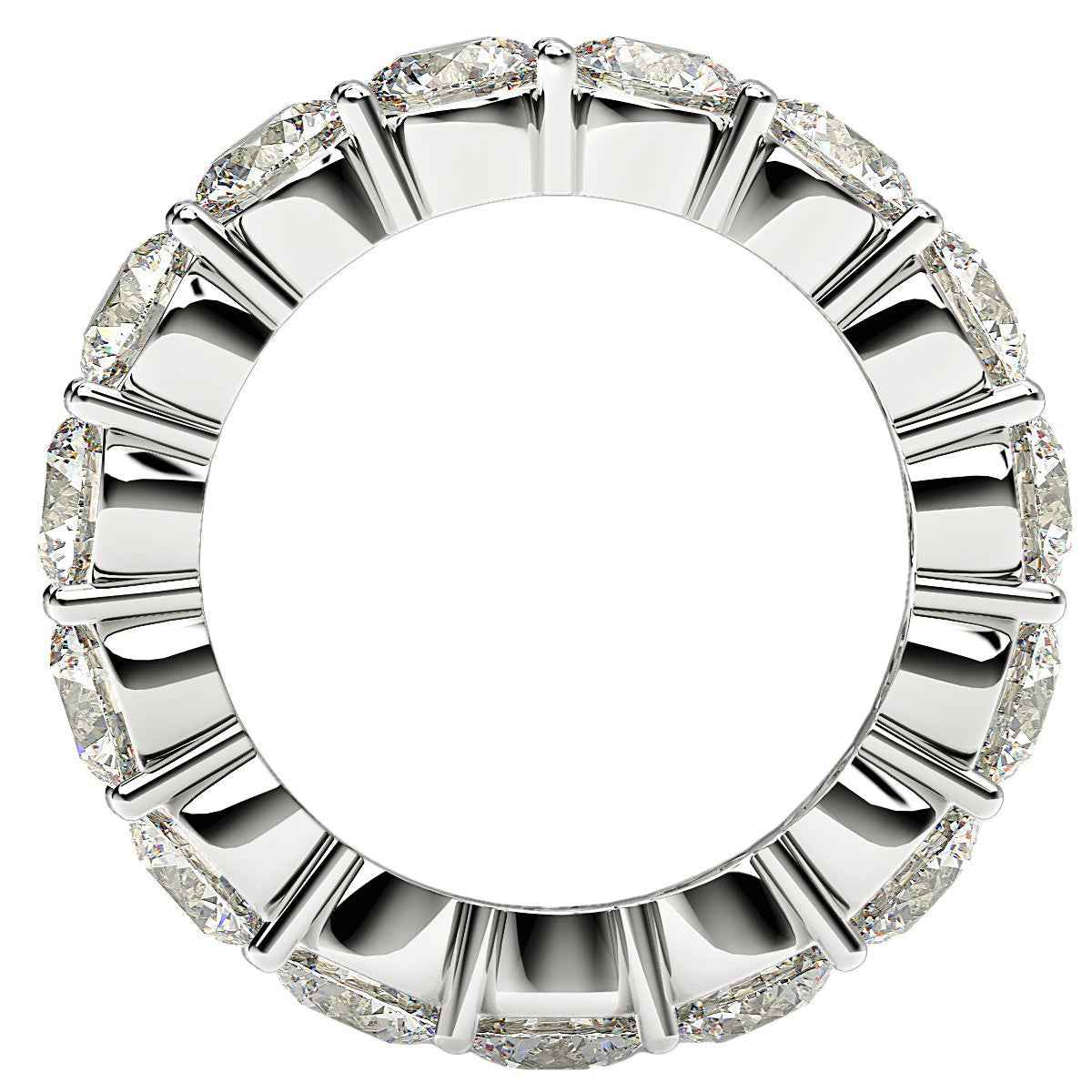 Round Cut Lab Grown Diamond Eternity Ring in 14k White Gold (5 cttw FG/VS2) RCJ Rings  CELESTIA LUXE JEWELLERS