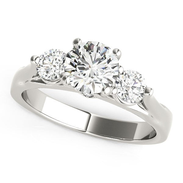 14k White Gold 3 Stone Prong Setting Diamond Engagement Ring (1 3/8 cttw) RCJ Rings  CELESTIA LUXE JEWELLERS