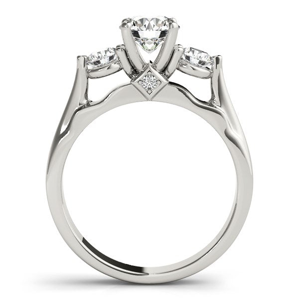 14k White Gold 3 Stone Prong Setting Diamond Engagement Ring (1 3/8 cttw) RCJ Rings  CELESTIA LUXE JEWELLERS