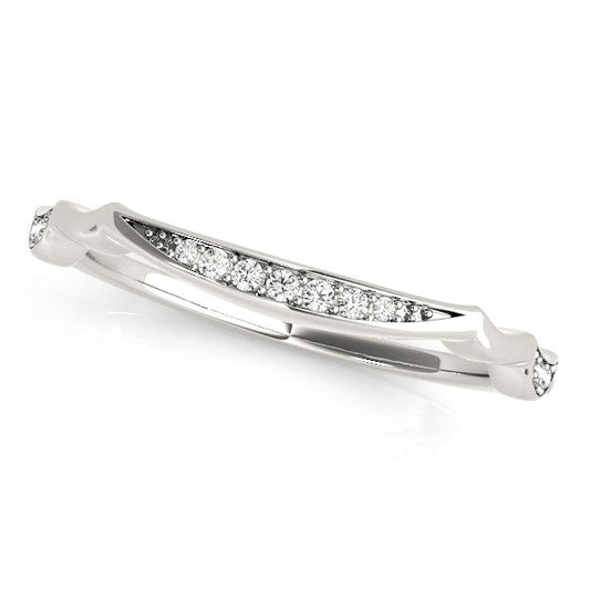 14k White Gold Unique Graduated Style Diamond Wedding Band (1/10 cttw) RCJ Rings  CELESTIA LUXE JEWELLERS