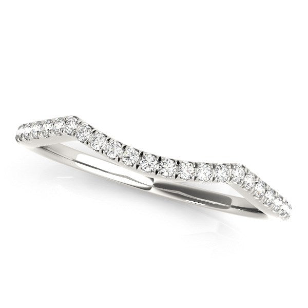 14k White Gold Diamond Pave Set Curved Wedding Band (1/8 cttw) RCJ Rings  CELESTIA LUXE JEWELLERS