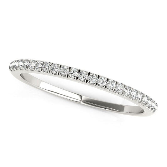 14k White Gold Scallop Style Setting Diamond Wedding Band (1/8 cttw) RCJ Rings  CELESTIA LUXE JEWELLERS