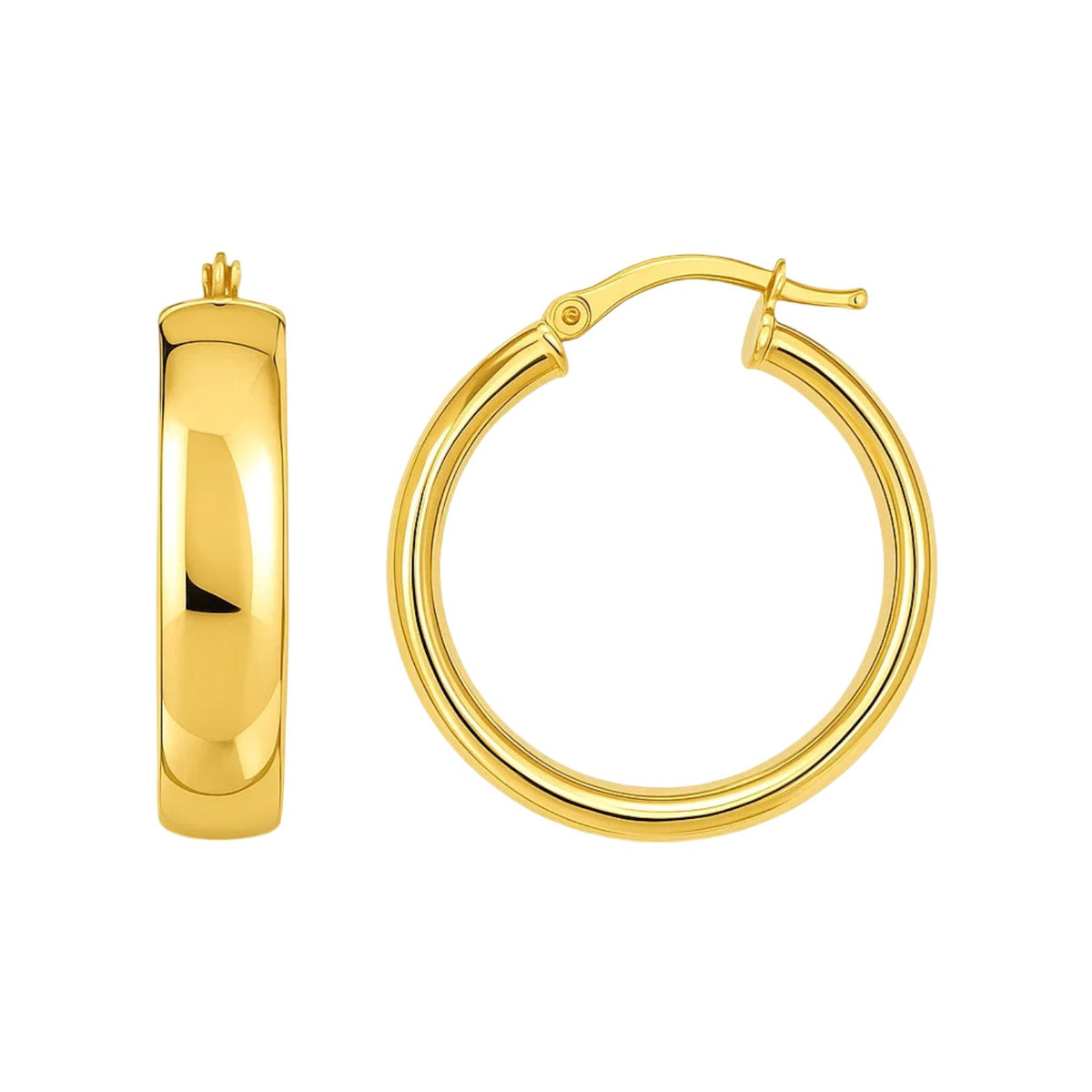 14k Yellow Gold Wedding Band Hoops