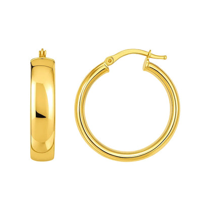 14k Yellow Gold Wedding Band Hoops