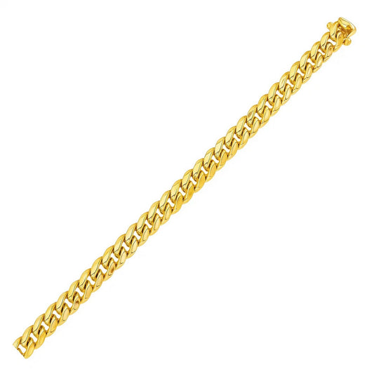 14k Yellow Gold Semi Solid Miami Cuban Bracelet