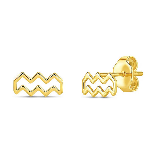 Aquarius Céleste Studs — 14K Yellow Gold