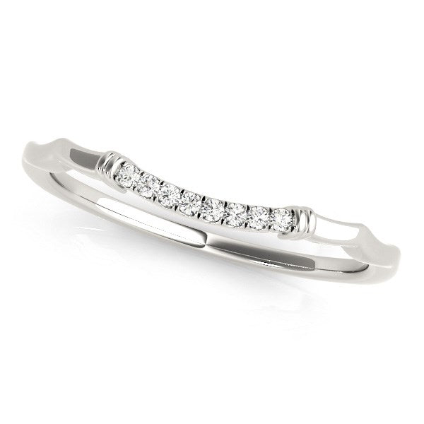 14k White Gold Wave Design Pave Set Diamond Wedding Ring (1/20 cttw) RCJ Rings  CELESTIA LUXE JEWELLERS
