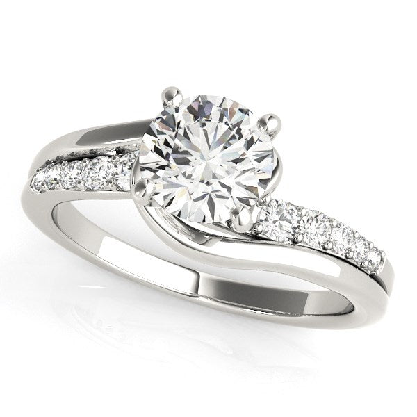 14k White Gold Bypass Style Round Diamond Ring (1 1/4 cttw) RCJ Rings  CELESTIA LUXE JEWELLERS