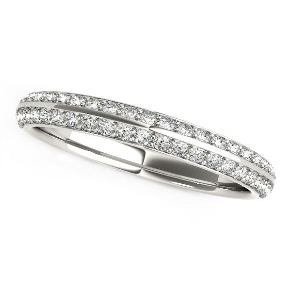 14k White Gold Two-Row Pave Set Diamond Wedding Band (1/4 cttw) RCJ Rings  CELESTIA LUXE JEWELLERS