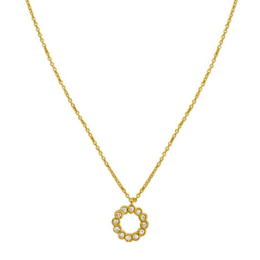 CELESTIALUXEJEWELLERS™ — Petit Cercle Diamant Necklace — 14K Yellow Gold, 18 in — detail 1