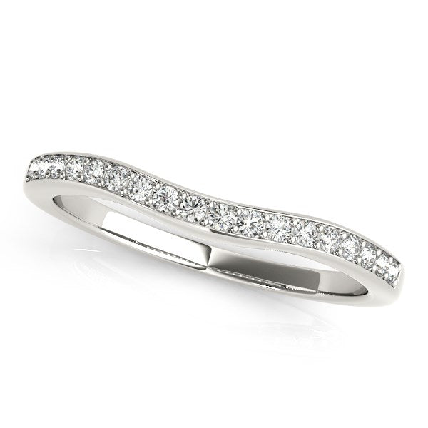 14k White Gold Channel Curved Diamond Wedding Band (1/4 cttw) RCJ Rings  CELESTIA LUXE JEWELLERS